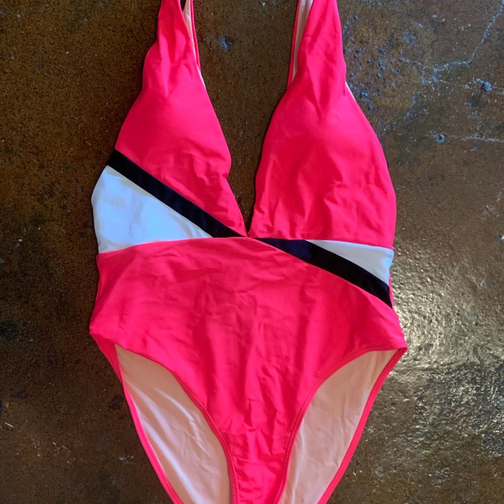 Deep V One Piece Swimsuit (Fabletics) NWT